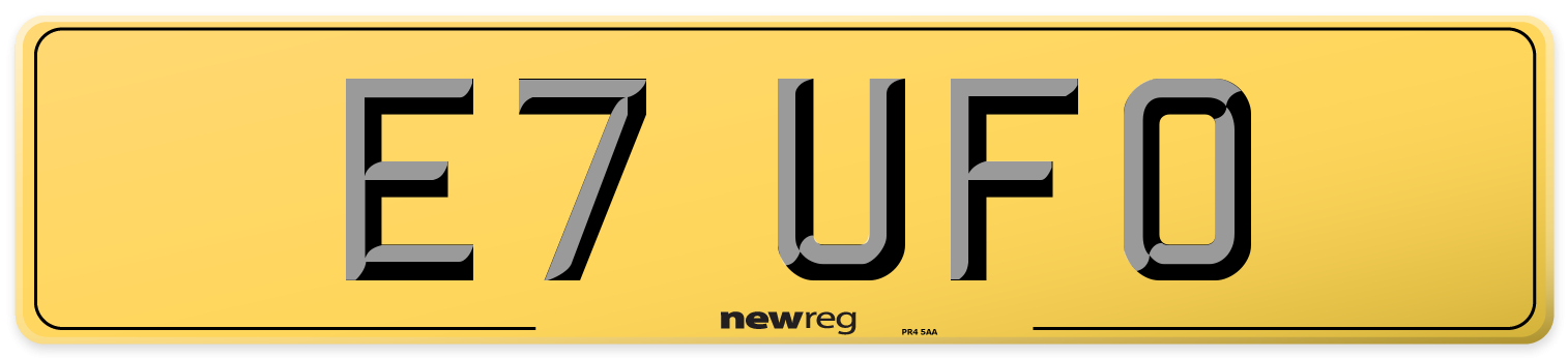 E7 UFO Rear Number Plate