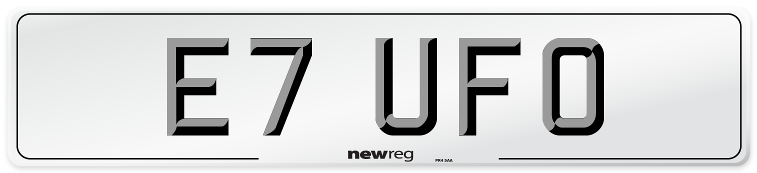 E7 UFO Front Number Plate