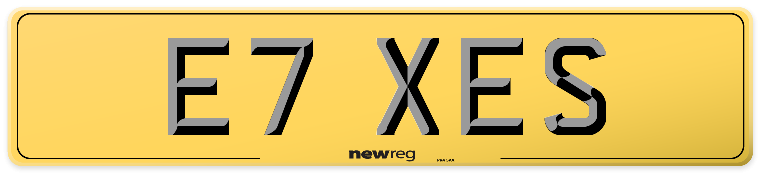 E7 XES Rear Number Plate