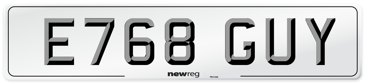 E768 GUY Front Number Plate