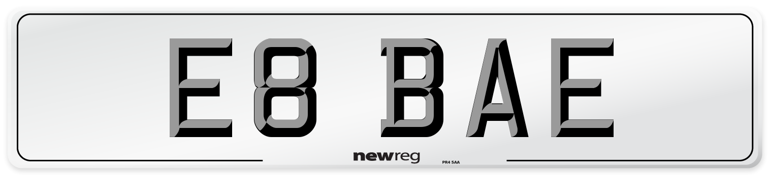 E8 BAE Front Number Plate