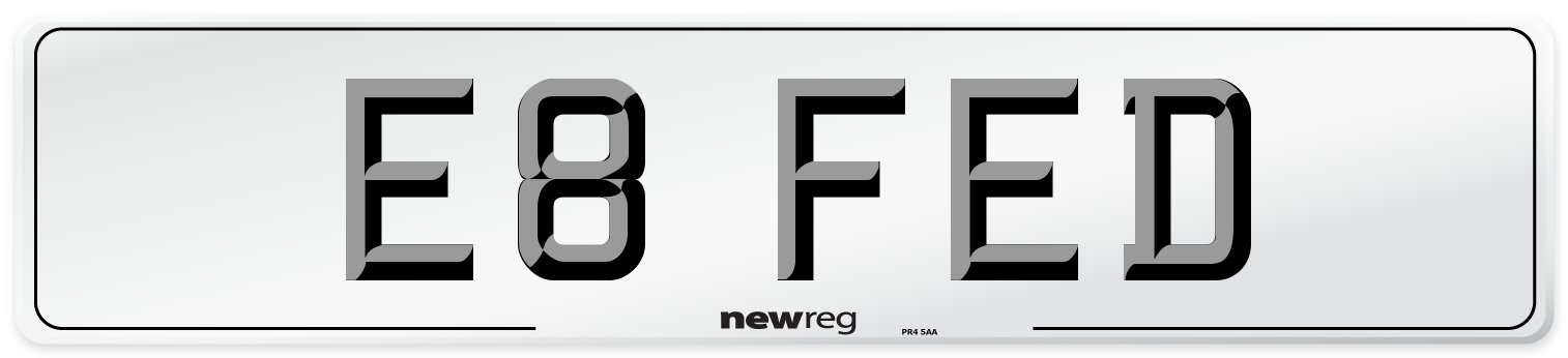 E8 FED Front Number Plate
