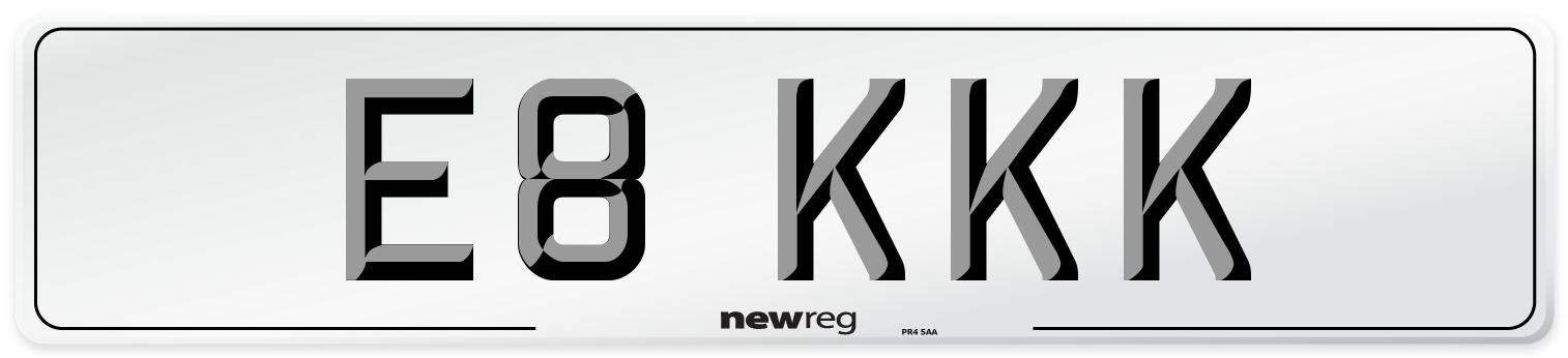 E8 KKK Front Number Plate