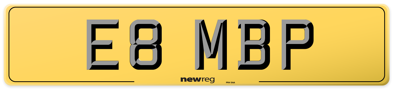 E8 MBP Rear Number Plate