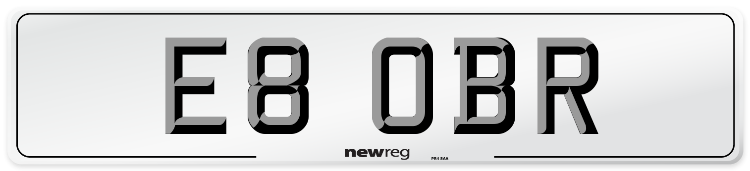 E8 OBR Front Number Plate