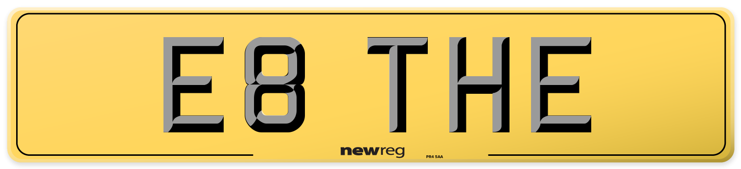 E8 THE Rear Number Plate