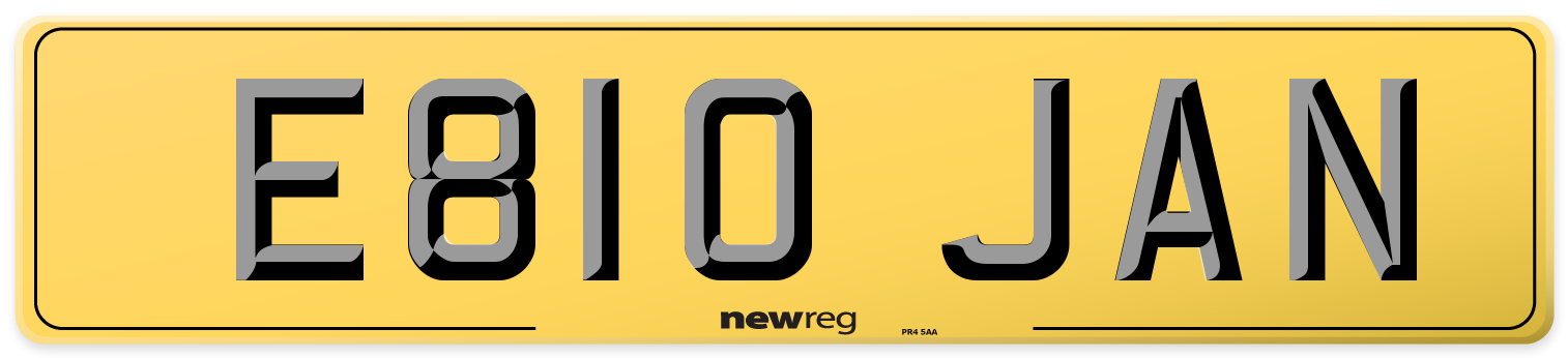 E810 JAN Rear Number Plate