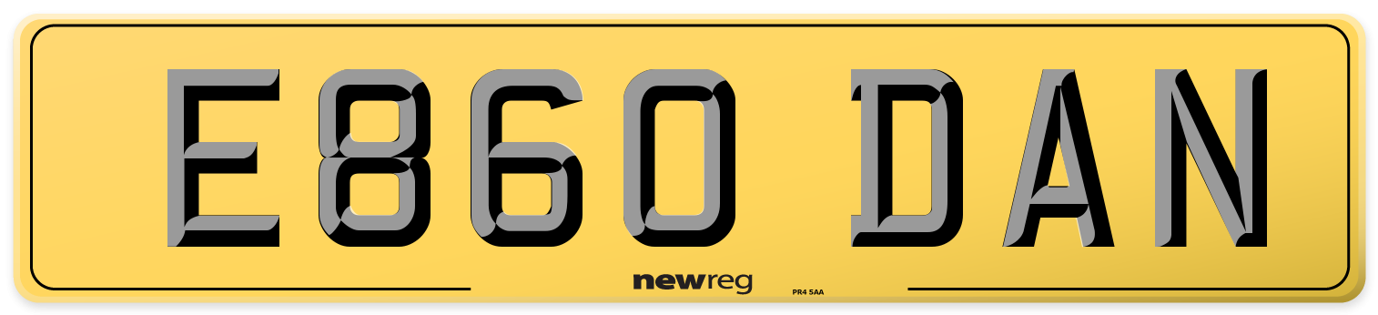 E860 DAN Rear Number Plate