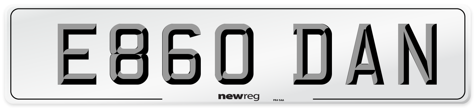 E860 DAN Front Number Plate
