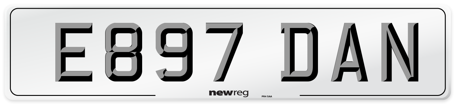 E897 DAN Front Number Plate