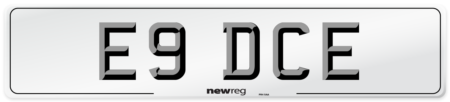 E9 DCE Front Number Plate