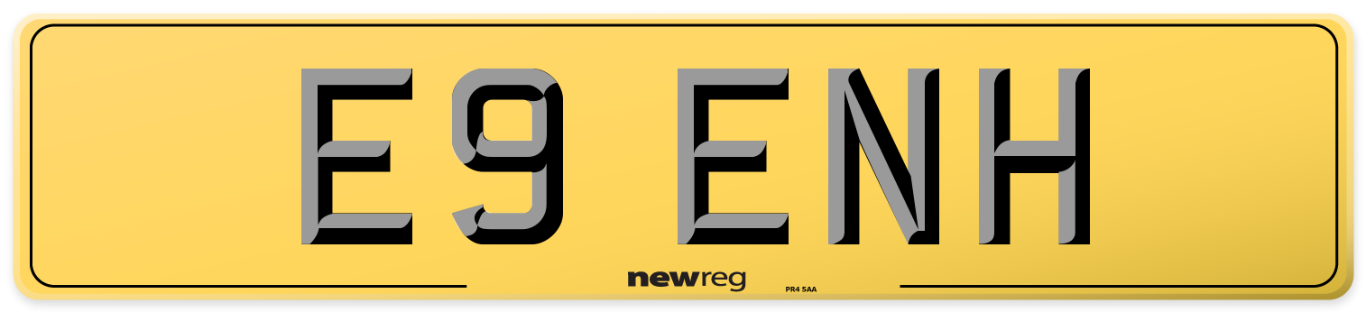 E9 ENH Rear Number Plate