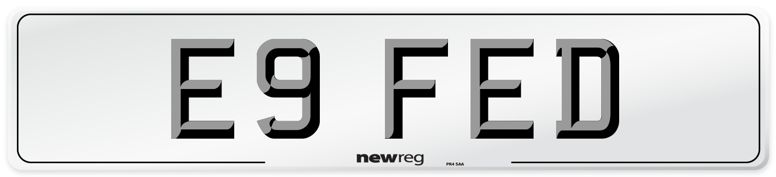 E9 FED Front Number Plate