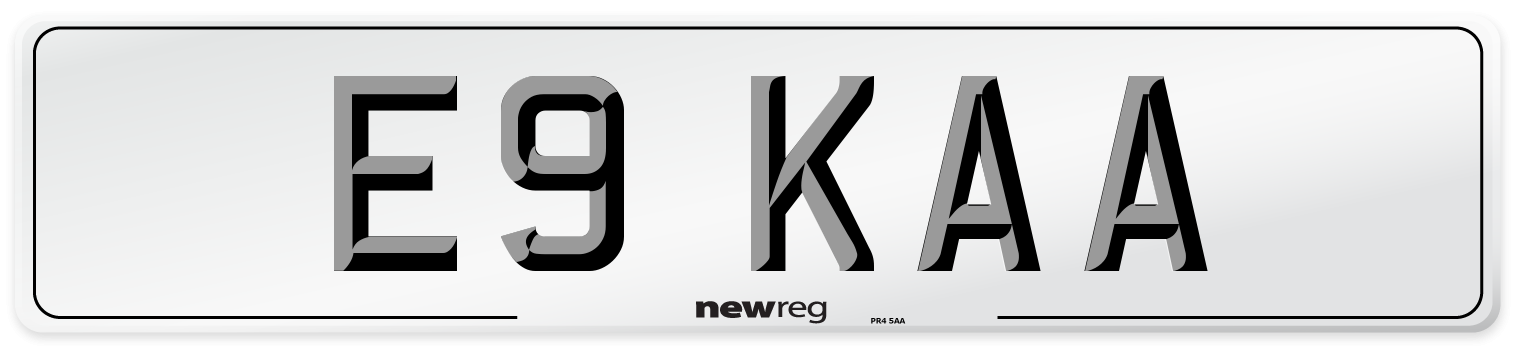 E9 KAA Front Number Plate