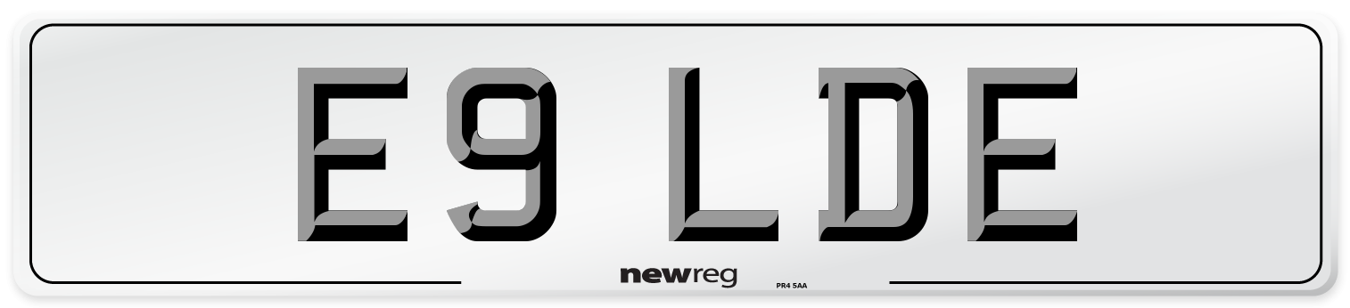 E9 LDE Front Number Plate