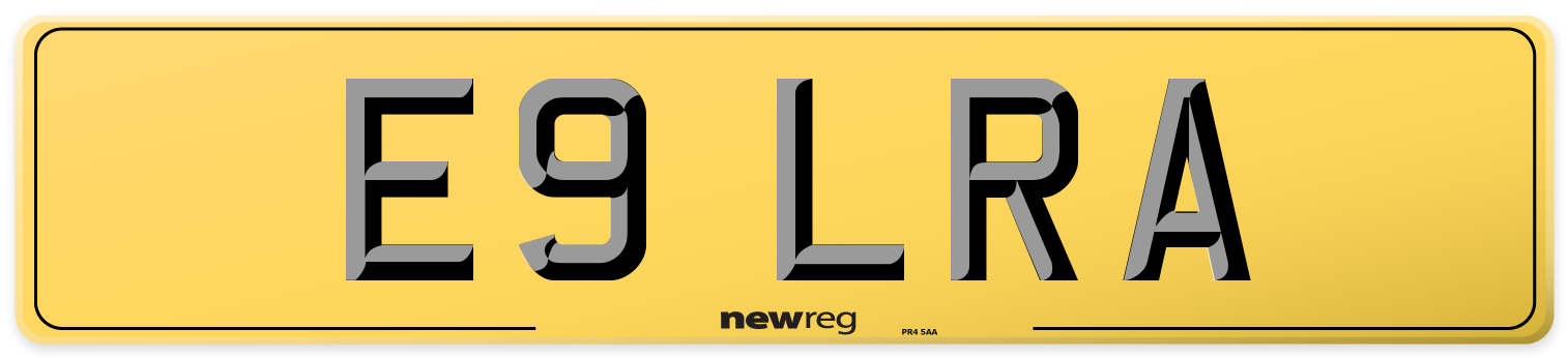 E9 LRA Rear Number Plate