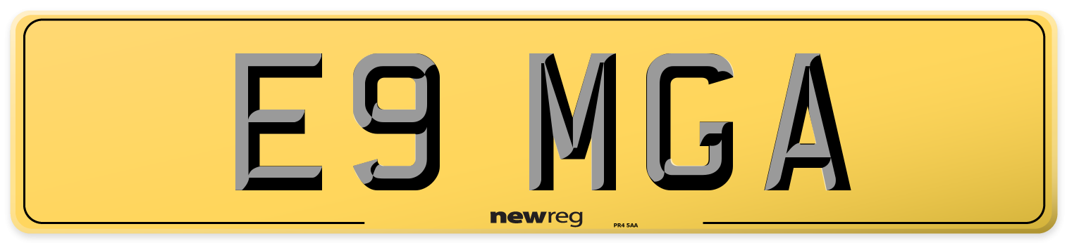 E9 MGA Rear Number Plate