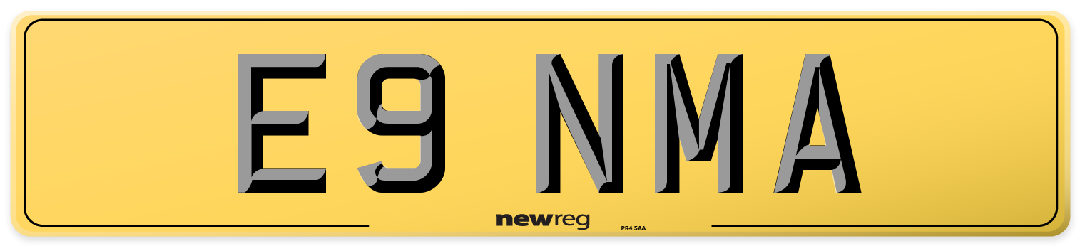 E9 NMA Rear Number Plate