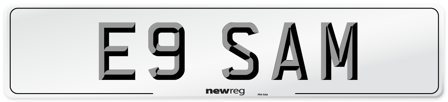E9 SAM Front Number Plate