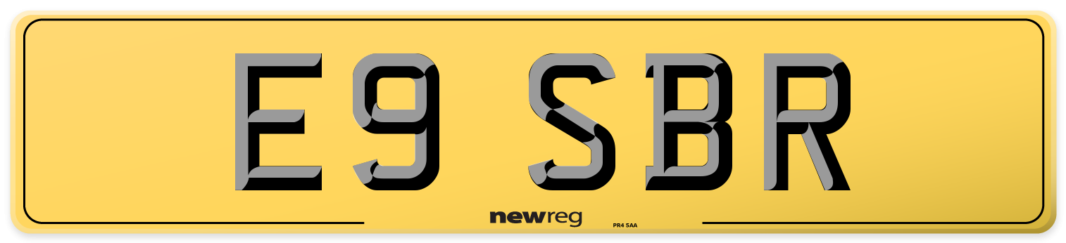 E9 SBR Rear Number Plate