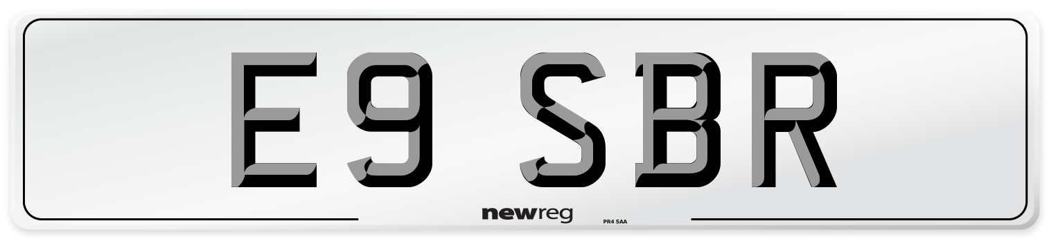 E9 SBR Front Number Plate