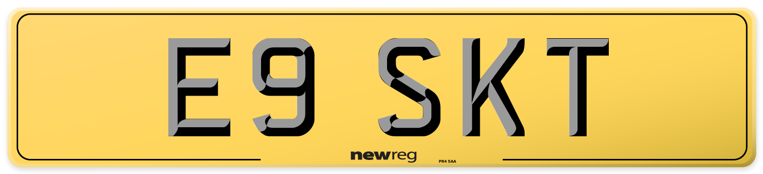 E9 SKT Rear Number Plate