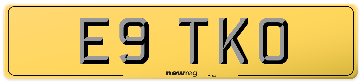 E9 TKO Rear Number Plate