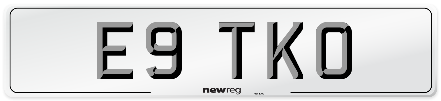 E9 TKO Front Number Plate