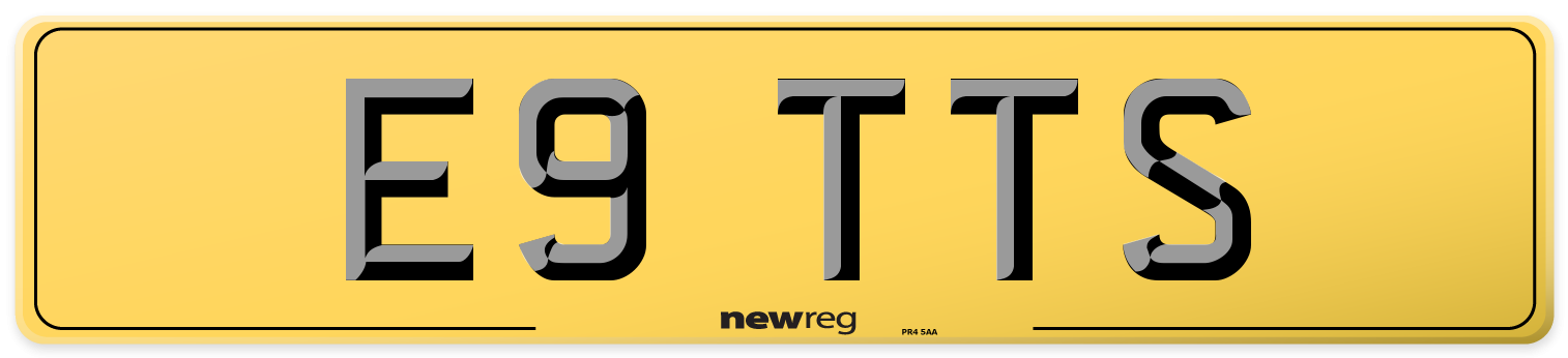 E9 TTS Rear Number Plate