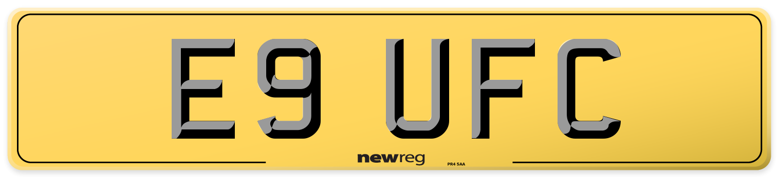 E9 UFC Rear Number Plate