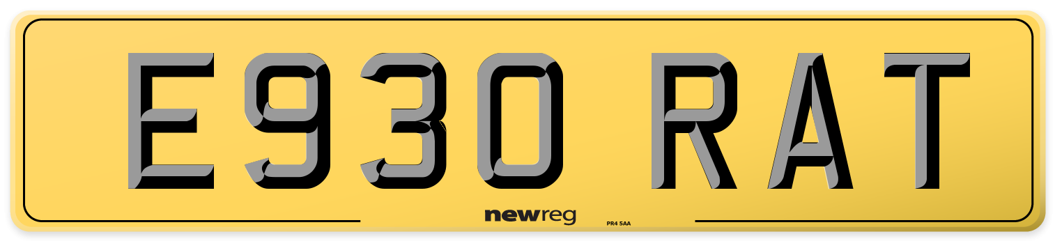 E930 RAT Rear Number Plate