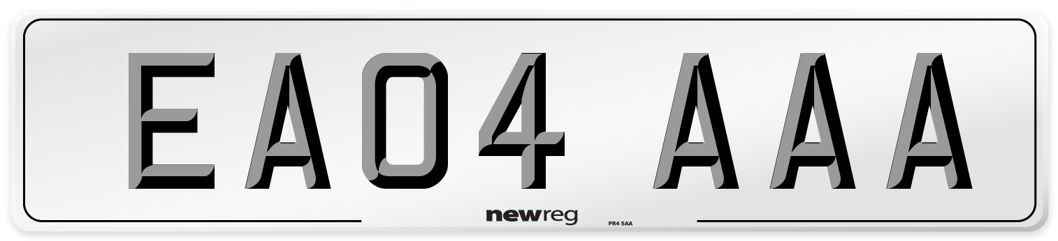 EA04 AAA Front Number Plate