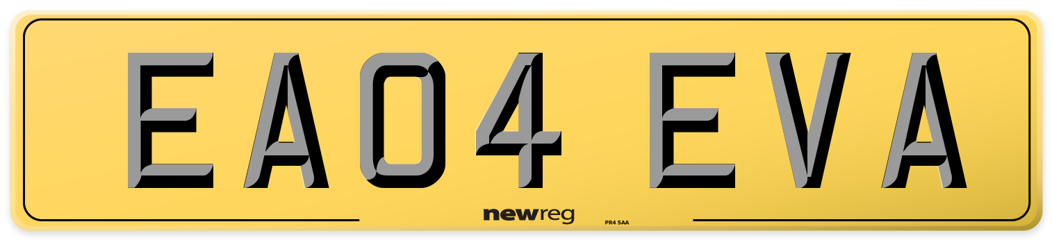 EA04 EVA Rear Number Plate