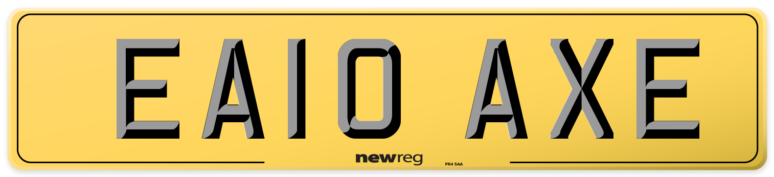 EA10 AXE Rear Number Plate