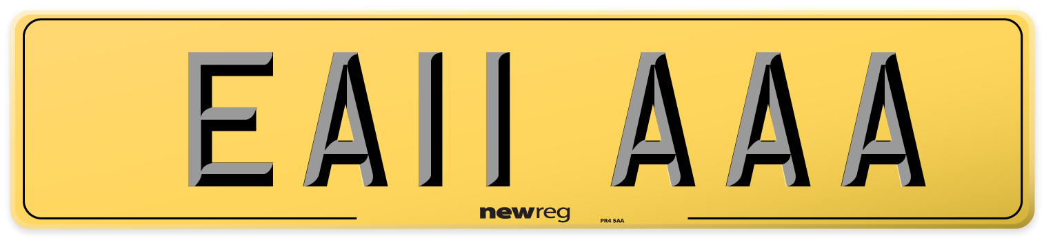 EA11 AAA Rear Number Plate