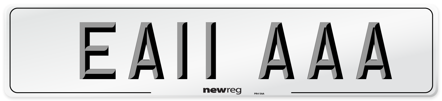 EA11 AAA Front Number Plate