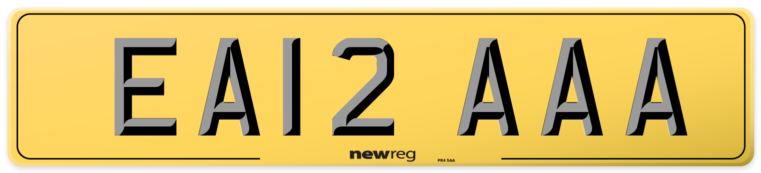 EA12 AAA Rear Number Plate