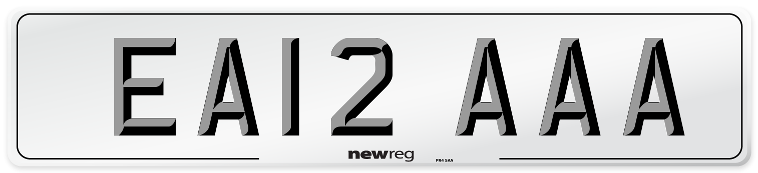 EA12 AAA Front Number Plate