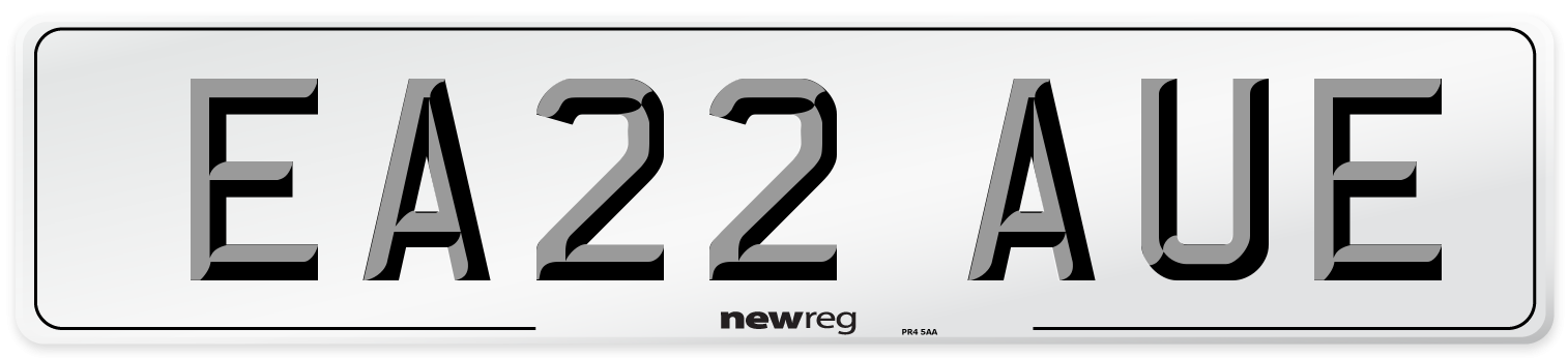 EA22 AUE Front Number Plate