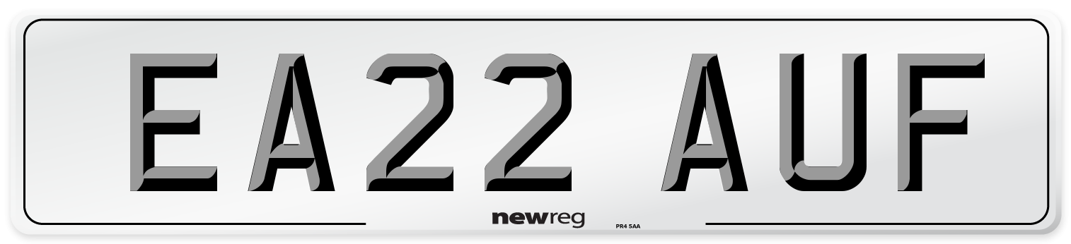 EA22 AUF Front Number Plate