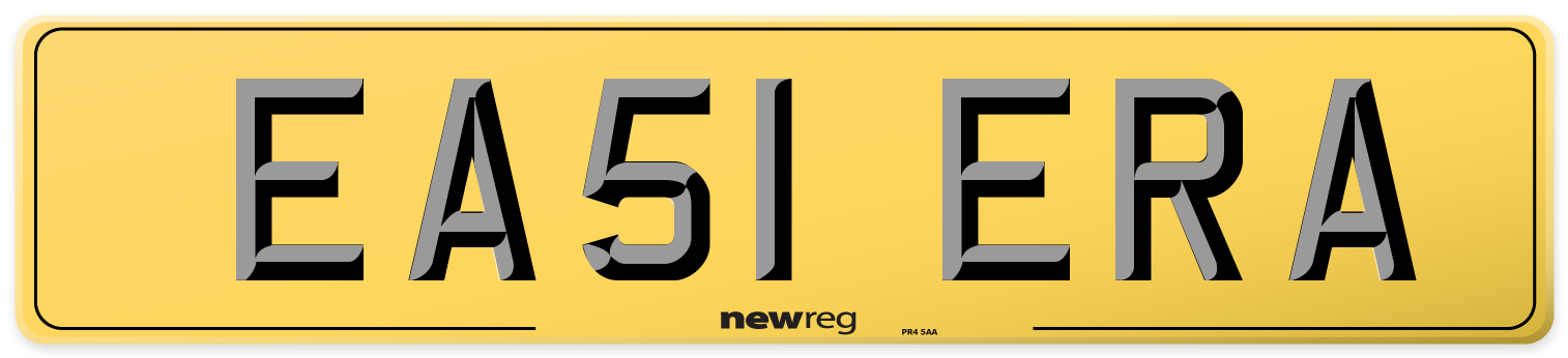 EA51 ERA Rear Number Plate