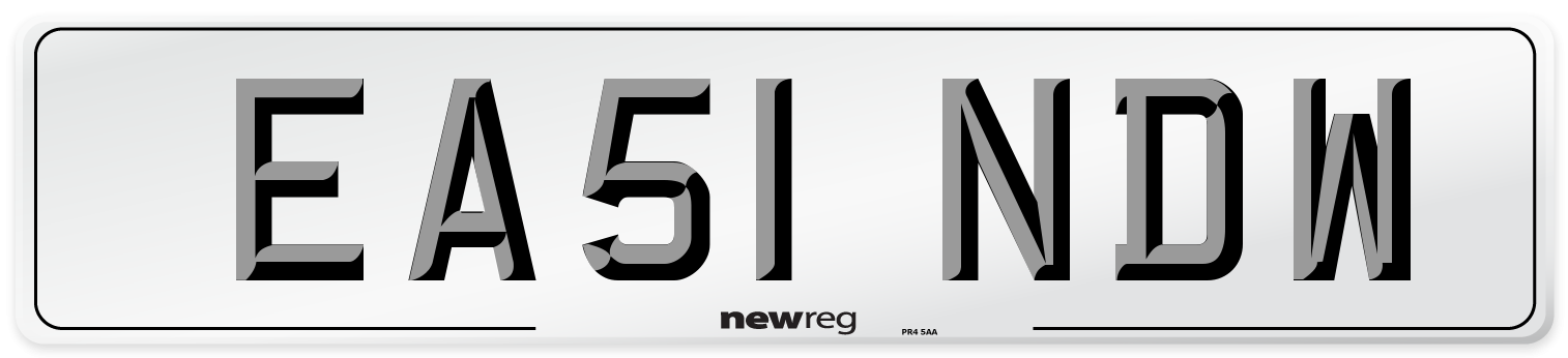 EA51 NDW Front Number Plate