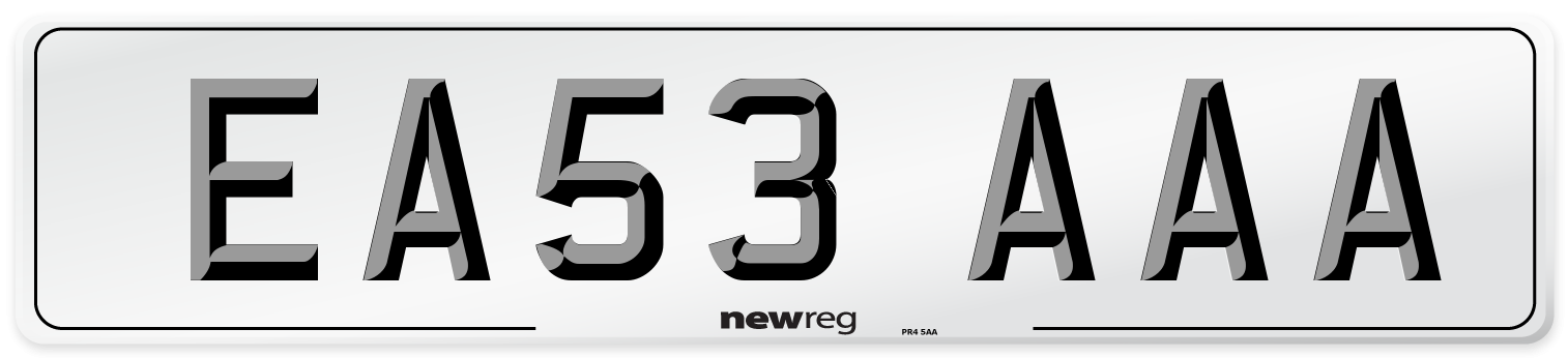 EA53 AAA Front Number Plate