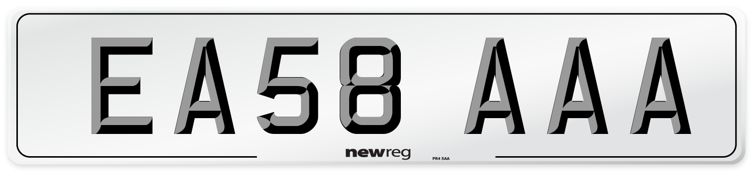 EA58 AAA Front Number Plate