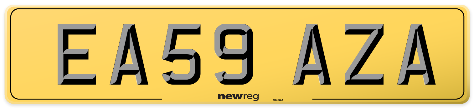 EA59 AZA Rear Number Plate