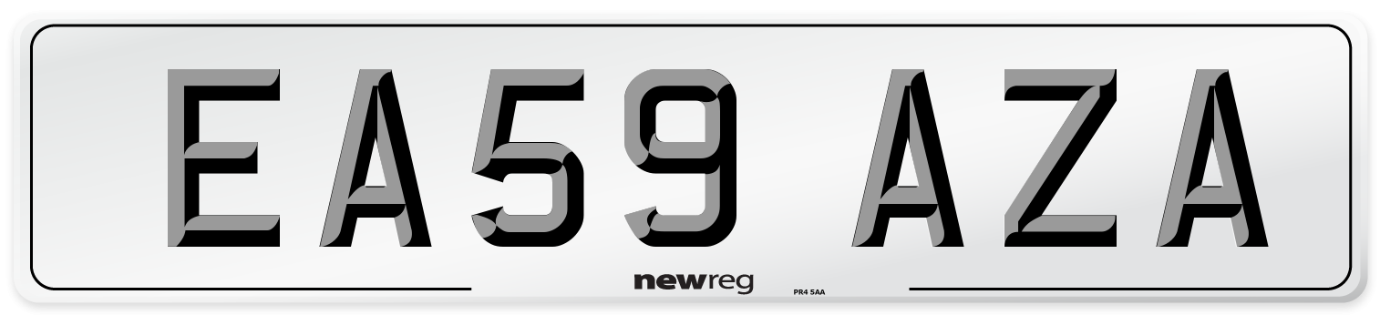 EA59 AZA Front Number Plate