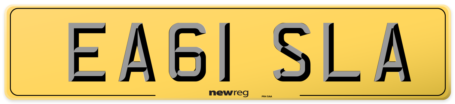 EA61 SLA Rear Number Plate