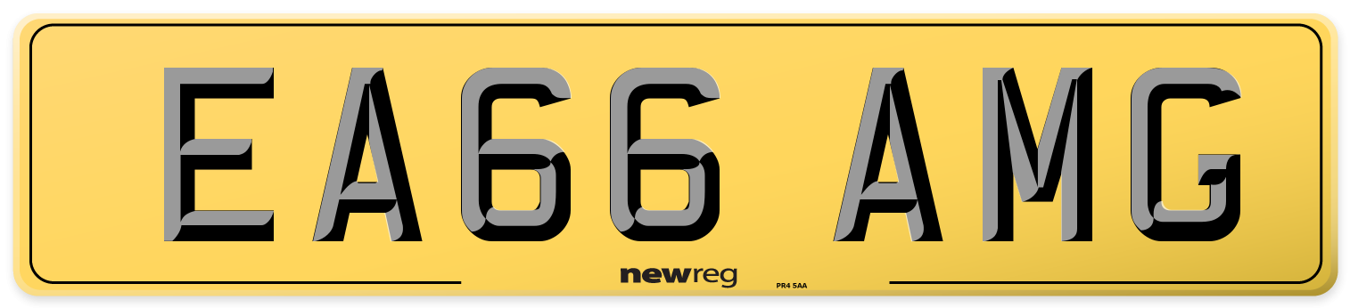EA66 AMG Rear Number Plate