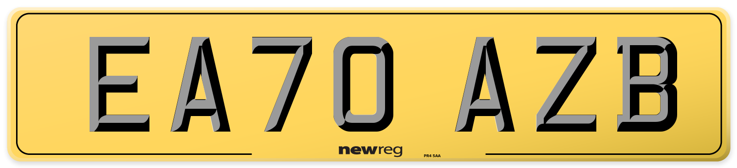 EA70 AZB Rear Number Plate