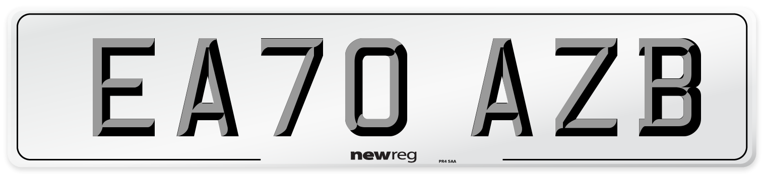 EA70 AZB Front Number Plate